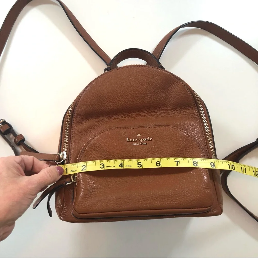 Kate Spade Jackson Backpack Warm Ginger Brown Pebbled Leather Medium